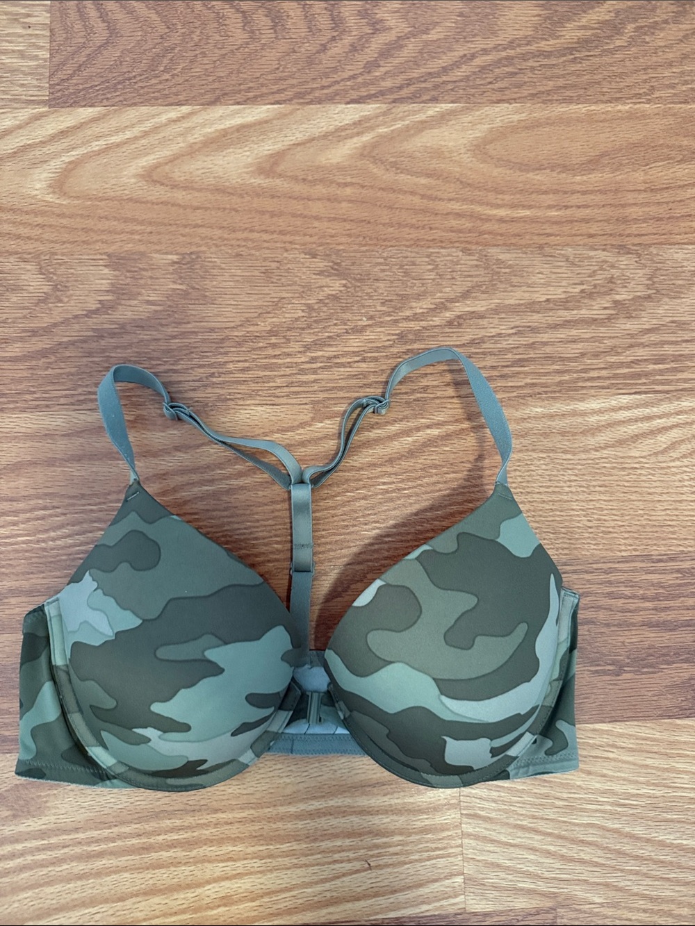 PINK Victoria's Secret Olive Camo Push-Up Bra